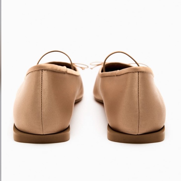 Zara SATIN EFFECT FLATS WITH BOW Size 8 US - Picture 5 of 8